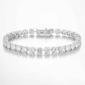 Round Brilliant 10ct Lab Grown Diamond Tennis Bracelet in 18K White Gold, 34 diamonds, DEF VS1+, IGI certified