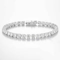 Round Brilliant 7ct Lab Grown Diamond Tennis Bracelet in 18K White Gold, 38 diamonds, DEF VS1+, IGI certified