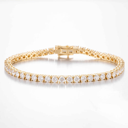 Round Brilliant 6ct Lab Grown Diamond Tennis Bracelet in 18K White Gold, 52 diamonds, DEF VS1+, IGI certified