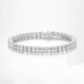 Round Brilliant 10ct Lab Grown Diamond Tennis Bracelet in 14K White Gold, 47 diamonds, DEF VS1+, IGI certified