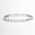 Oval & Emerald Cut 4.5ct Lab Grown Diamond Tennis Bracelet in 14K White Gold, 14 diamonds, DEF VS1+, IGI certified