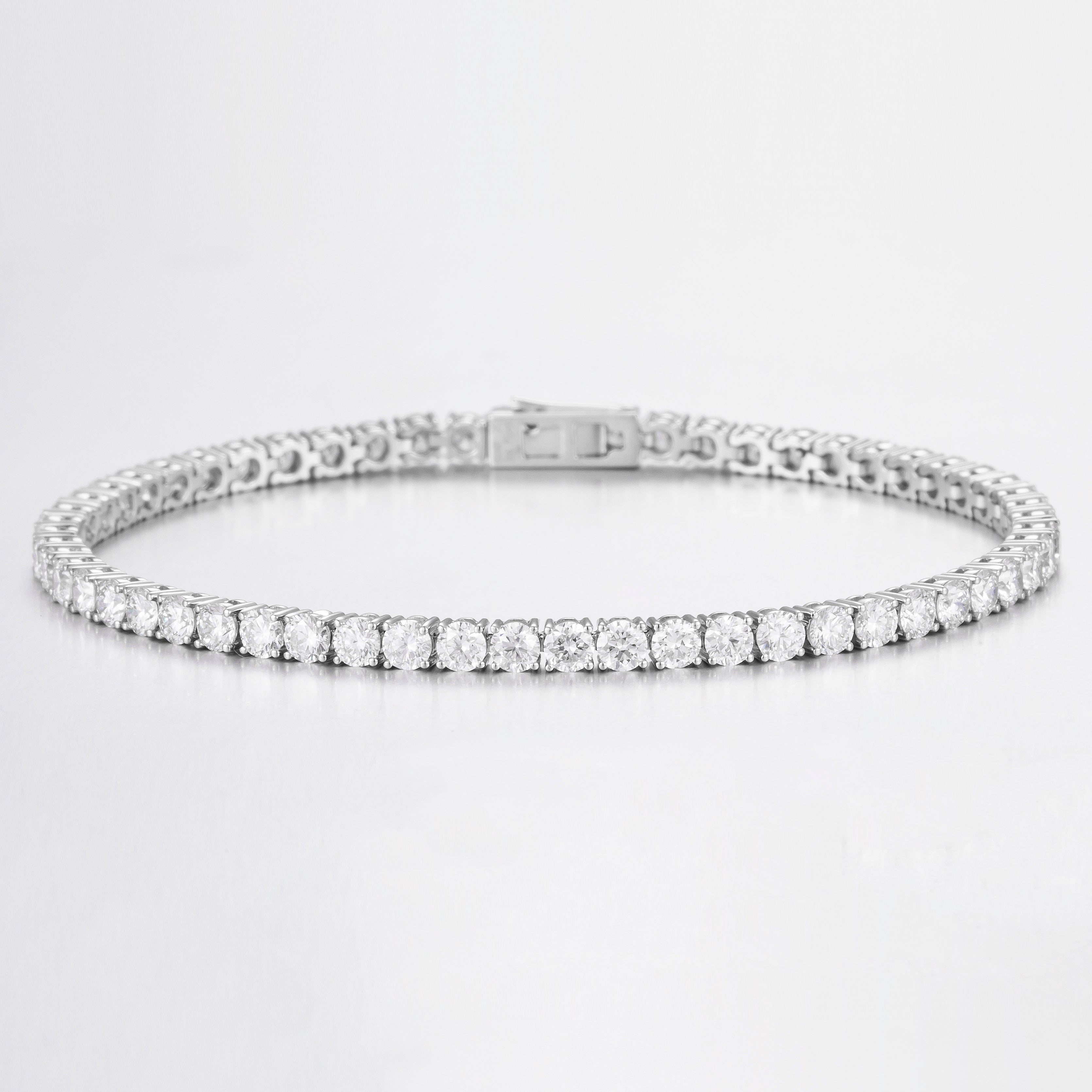 Classic Round 14K White Gold Lab Grown Diamond Tennis Bracelet | 4.5 TCW