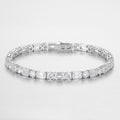 Round & Emerald Cut 8ct Lab Grown Diamond Tennis Bracelet in Platinum, 19 diamonds, DEF VS1+, IGI certified