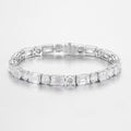 Round & Emerald Cut 14.5ct Lab Grown Diamond Tennis Bracelet in White Gold, 14 diamonds, DEF VS1+, IGI certified