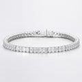 Emerald Cut 14K White Gold Lab Grown Diamond Tennis Bracelet | 10 TCW