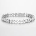 Heart Platinum Lab Grown Diamond Tennis Bracelet | 12 TCW