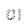 18K White Gold Lab Grown Diamond Mini Hoop Earrings | 1 TCW