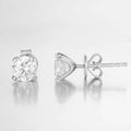 Round Brilliant 1ct Lab Grown Diamond Stud Earrings in 18K White Gold, DEF VS1+, IGI certified