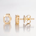 Emerald Cut 14K Yellow Gold Lab Grown Diamond Studs | 0.6 TCW