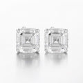 Asscher Platinum Lab Grown Diamond Studs | 1.5 TCW