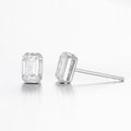 Emerald Cut 1.5ct Lab Grown Diamond Stud Earrings in Platinum, DEF VS1+, IGI certified