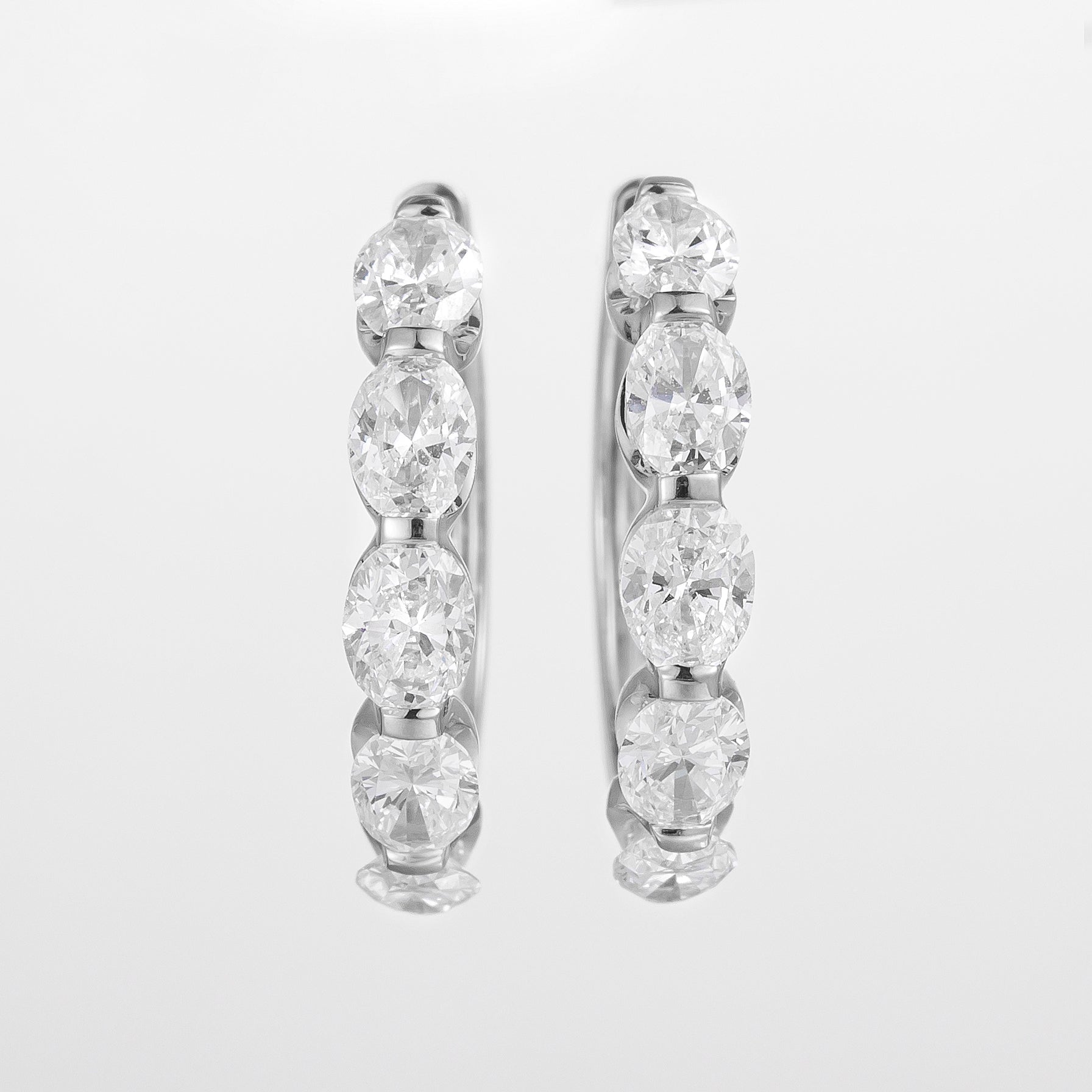 Oval Platinum Lab Grown Diamond Earrings | 1.5 TCW