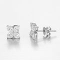 Marquise 14K White Gold Lab Grown Diamond Flower Studs | 1 TCW