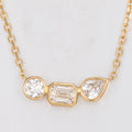 Round, Emerald Cut & Pear 14K Yellow Gold Lab Grown Diamond Necklace | 0.5 TCW