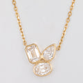 Round, Emerald Cut & Pear 14K Yellow Gold Lab Grown Diamond Necklace | 0.9 TCW