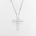 Cross Pendant Necklace 14K White Gold Lab Grown Diamond | 1.5 TCW