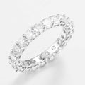 Round Brilliant 2ct Lab Grown Diamond Eternity Band in 14K White Gold, 21 diamonds, 2.9mm width, DEF VS1+, IGI certified