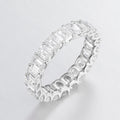 Emerald Cut 5.5ct Lab Grown Diamond Eternity Band in Platinum, 21 diamonds, DEF VS1+, IGI certified