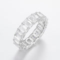 Emerald Cut 7.5ct Lab Grown Diamond Eternity Band in 14K White Gold, 18 diamonds, DEF VS1+, IGI certified