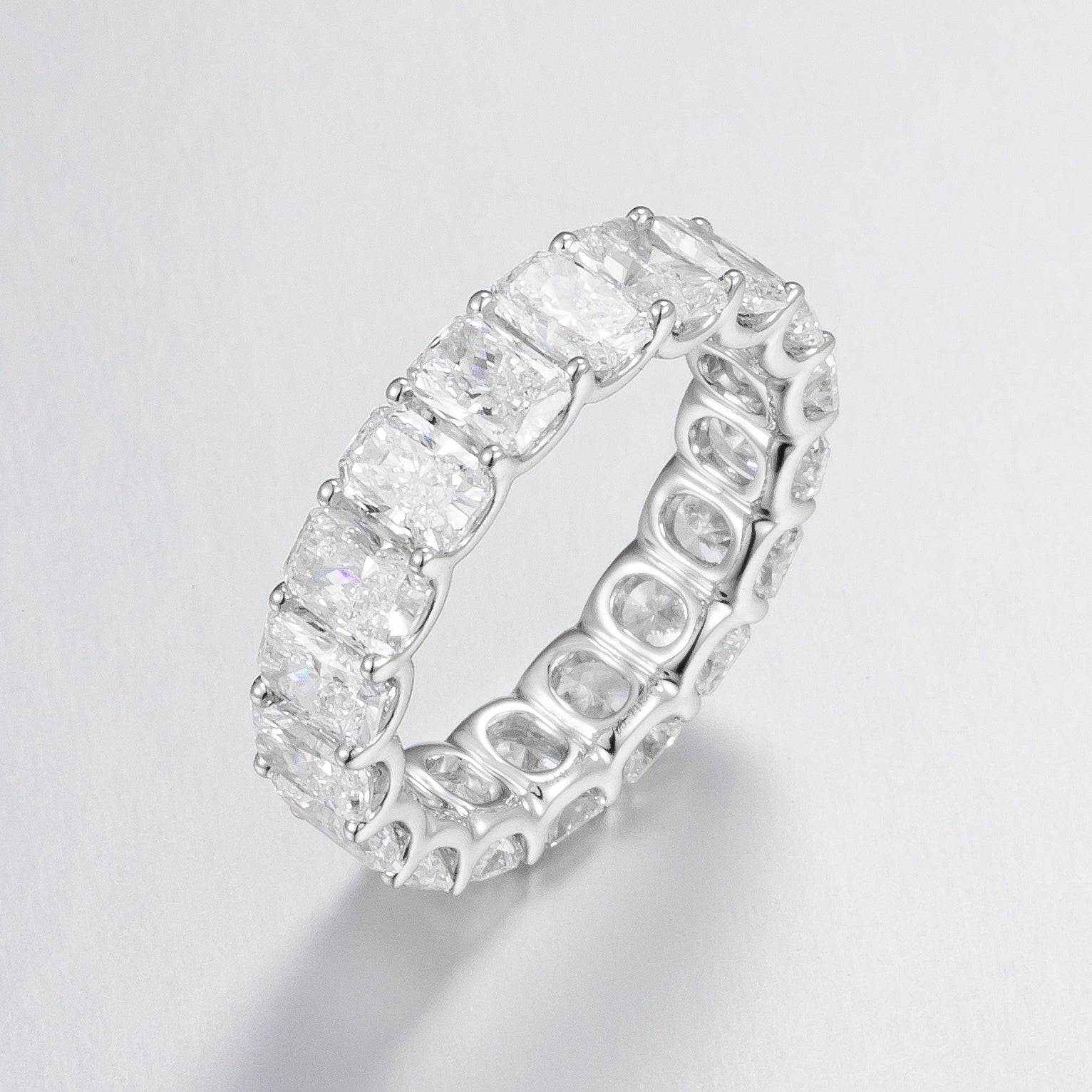 Radiant 14K White Gold Lab Grown Diamond Eternity Band | 5.5 TCW