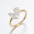 Pear & Marquise 14K Yellow Gold Lab Grown Diamond Toi et Moi Ring | 2 TCW