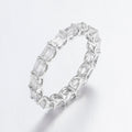 Emerald Cut 2.5ct Lab Grown Diamond Eternity Band in Platinum, 17 diamonds, DEF VS1+, IGI certified