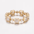 Round & Asscher 2ct Lab Grown Diamond Eternity Band in 14K White Gold, 7 diamonds, DEF VS1+, IGI certified